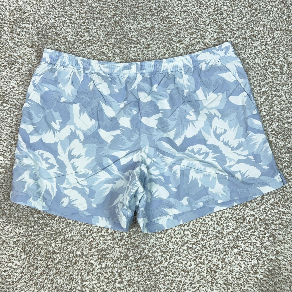 Columbia Shorts Womens XL Blue Floral Lined Quick Dry Swim Beach Water Sport
